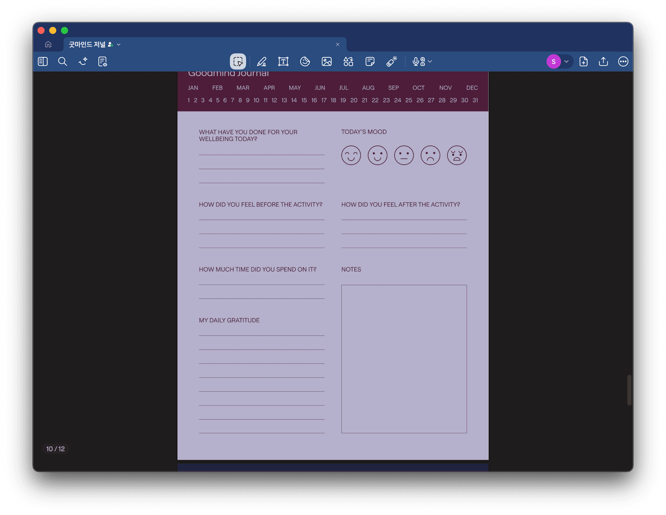 Personal Journaling Template Using Goodnotes